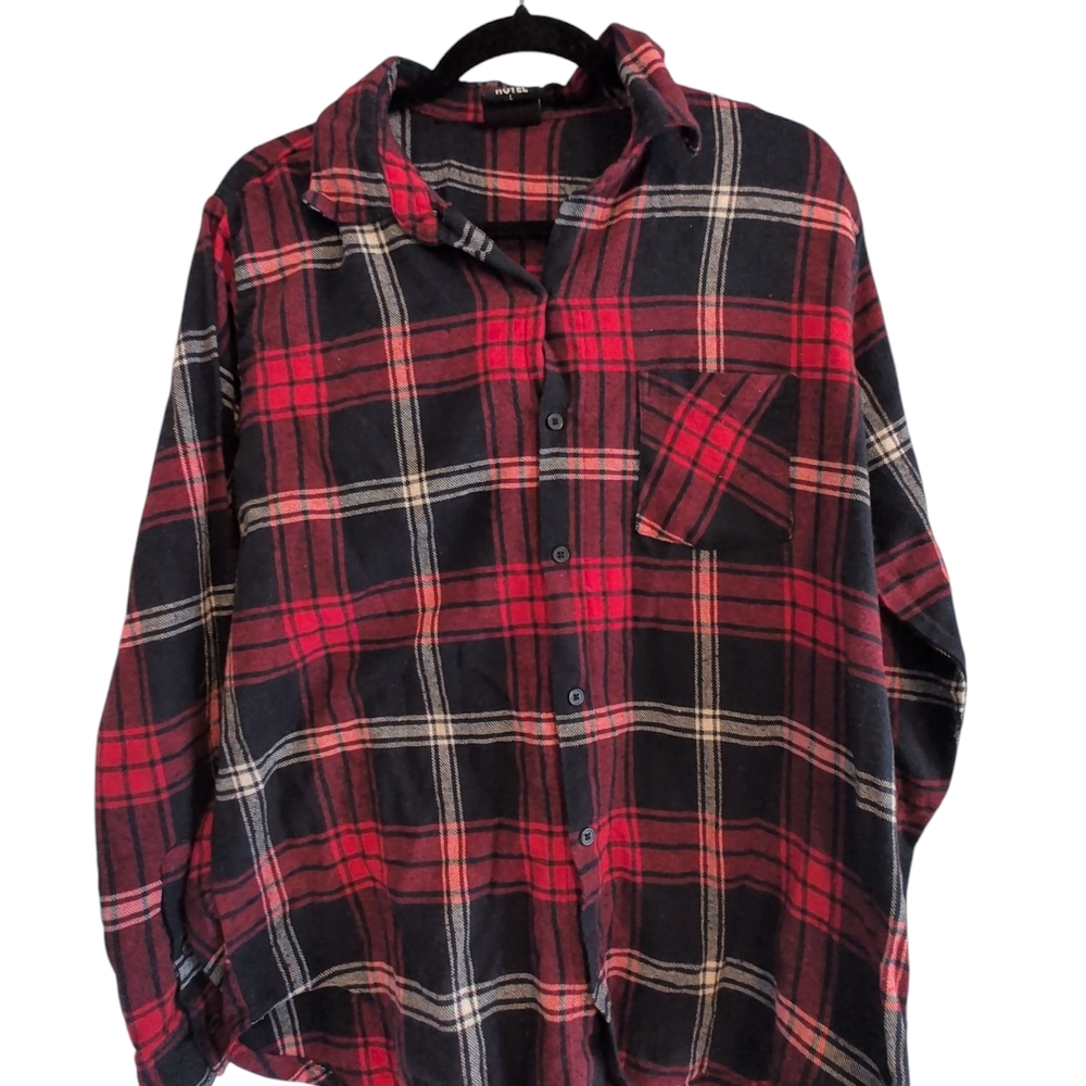 Plaid Red and Black Men's Shirt